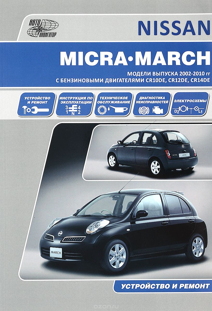 Скачать книгу "Nissan Micra / March. Модели выпуска с 2002 г. с бензиновыми двигателями. Руководство по эксплуатации, устройство, техническое обслуживание, ремонт"